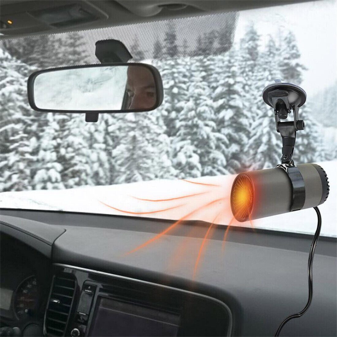 12V Car Heater Demister Defogger Practical Window Windshield Defogging Defrosting Heater Heating Cooling Fan Auto Accessories – view 5