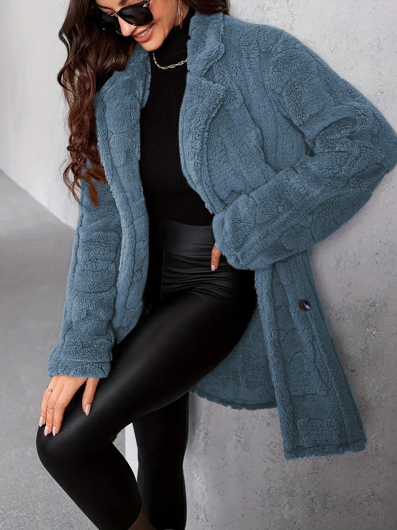Fashion Personality New Loose Overcoat Women – Peacock Blue