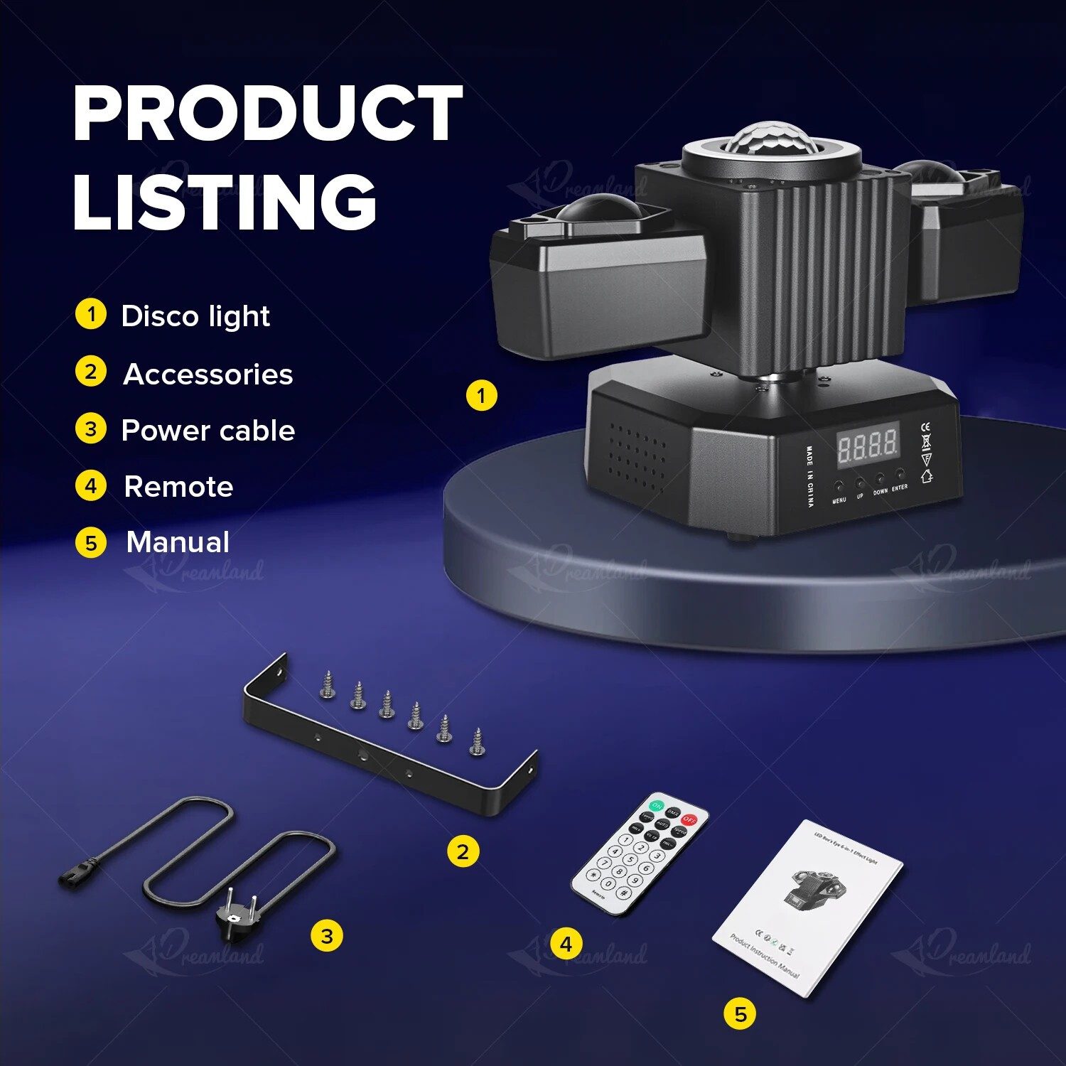 Moving Head Party Light Rotating Disco Bar Stage Lights Laser Beam Strobe Remote – view 9