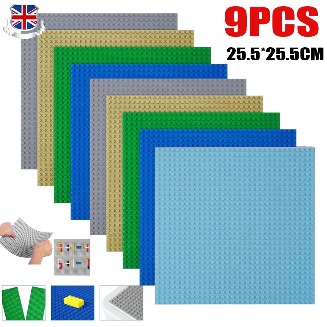 9pcs Building Block Baseboard, Educational Accessories, Toy Baseboard, Wall Base – view 8