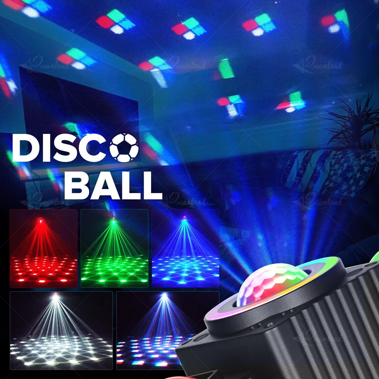 Moving Head Party Light Rotating Disco Bar Stage Lights Laser Beam Strobe Remote – view 6