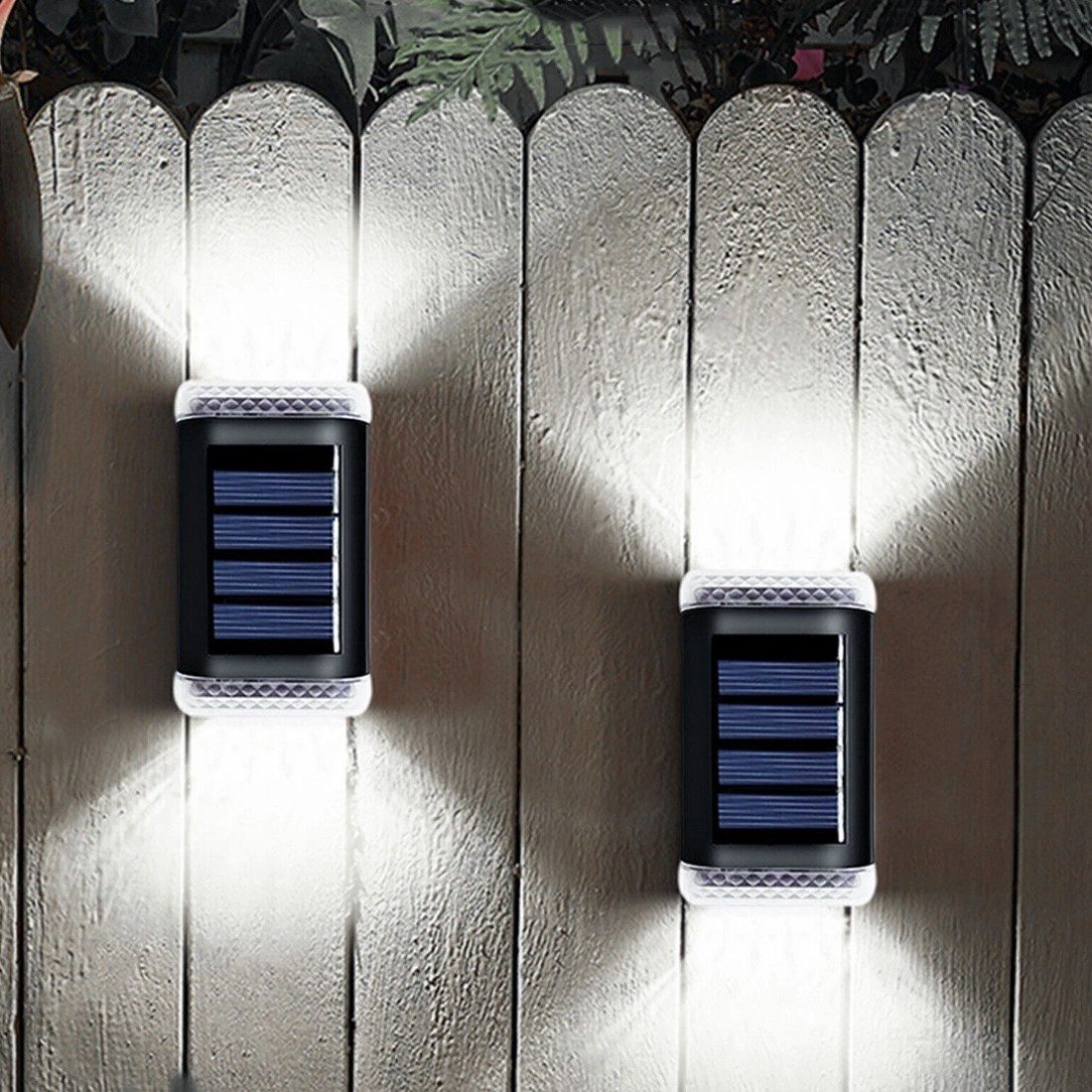 8Pack Super Bright Solar Powered Door Fence Wall Lights LED Outdoor Garden Lamp – White8PCS
