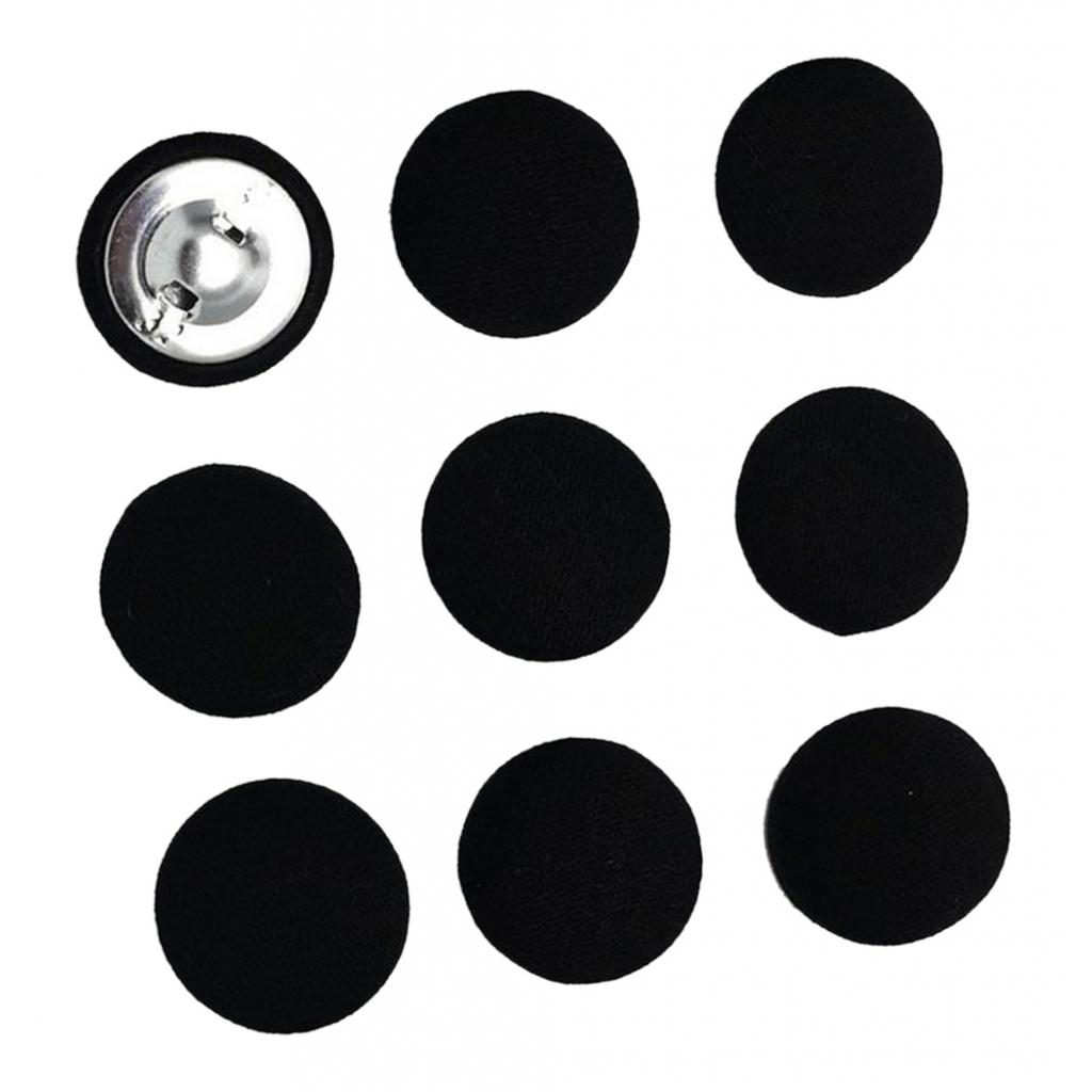 10pcs Cotton Fabric Covered Buttons Sewing Accessories For Garment Black – view 6