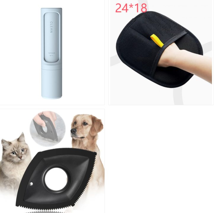 Pet Hair Remover Mitt Pet Hair Remover Gloves Deshedding Brush Glove For Dog Cat Rabbit With Long Short Curly Hair – Set4