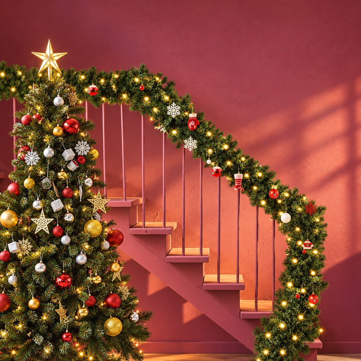 9ft12ft Christmas Garland Decoration Door Wreath Xmas Fireplace – view 4