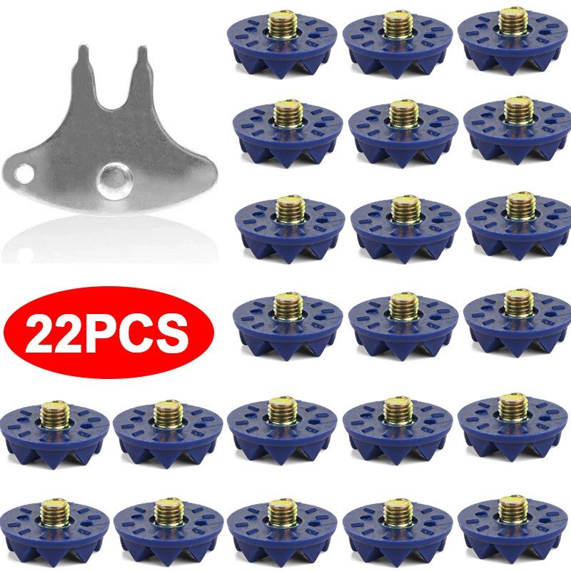 22x Blue Cricket Spikes Screw In Studs Shoe Accessories With Tool U – view 9