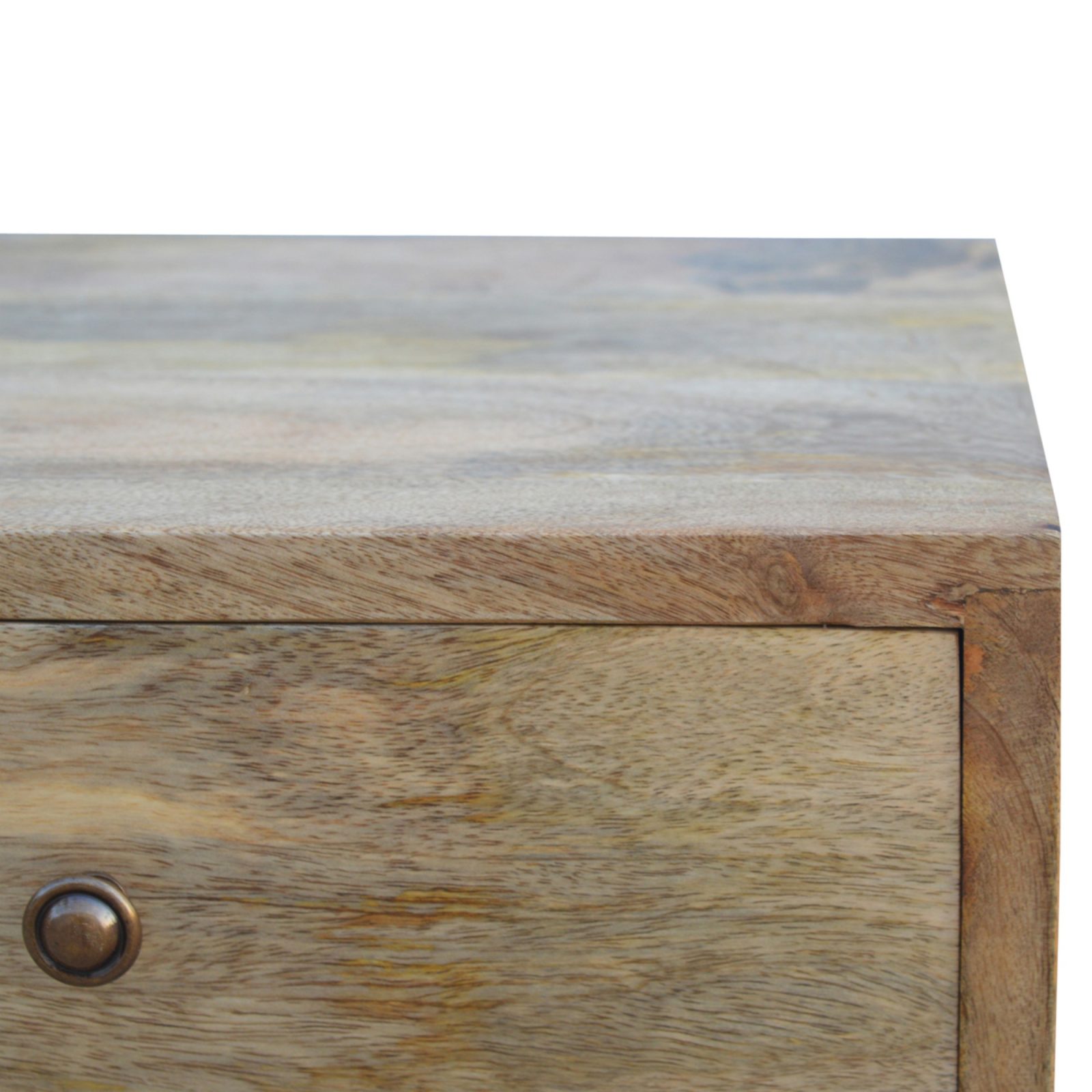 Solid Wood Wall Mounted Rounded Bedside, 1 Drawer, Light Brown – view 3