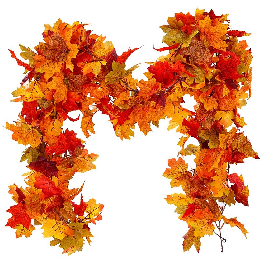 Autumn Fall Maple Leaves LED Lights Garland Hanging Plant Halloween Home Decor – view 10