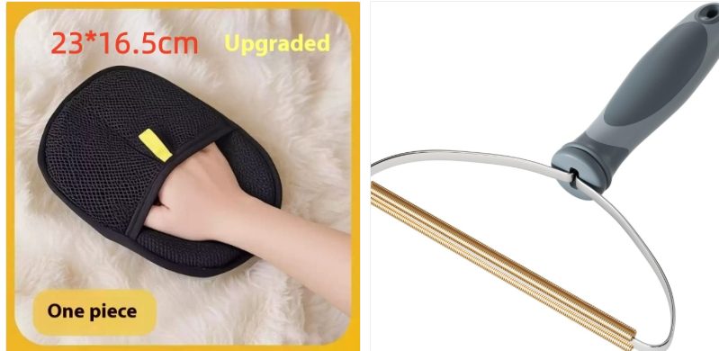 Pet Hair Remover Mitt Pet Hair Remover Gloves Deshedding Brush Glove For Dog Cat Rabbit With Long Short Curly Hair – Set3
