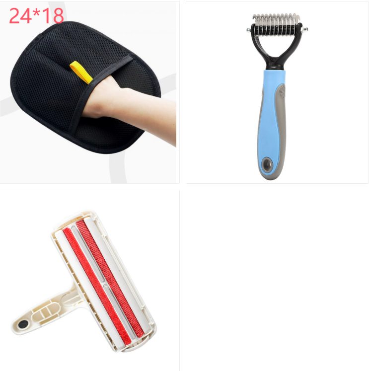 Pet Hair Remover Mitt Pet Hair Remover Gloves Deshedding Brush Glove For Dog Cat Rabbit With Long Short Curly Hair – Set1