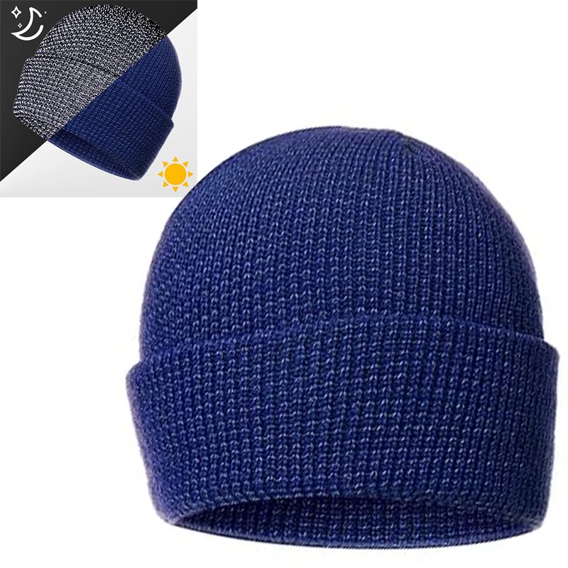 Winter Windproof Hat Knitted Reflective Beanie Hat Thick Warm Cap – view 8